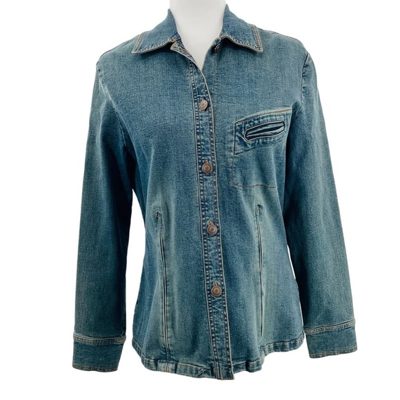 Ellen Tracy Blue Jean Jacket Classic Design - Picture 1 of 13